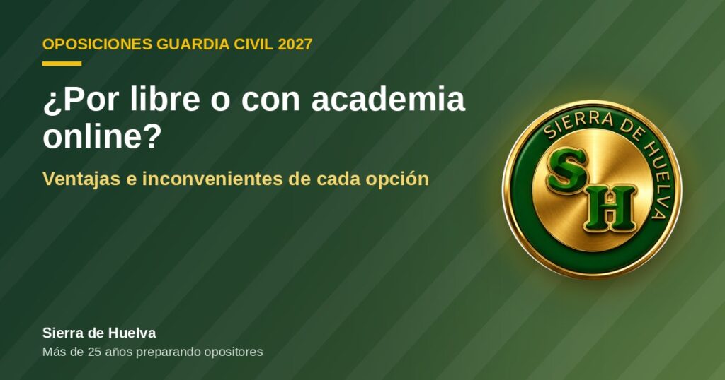 Preparar la oposición a Guardia Civil por libre, en academia presencial o en academia online