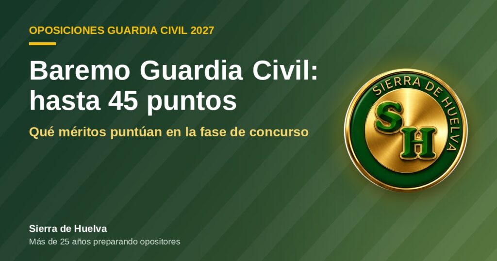 Baremo de la Guardia Civil: fase de concurso