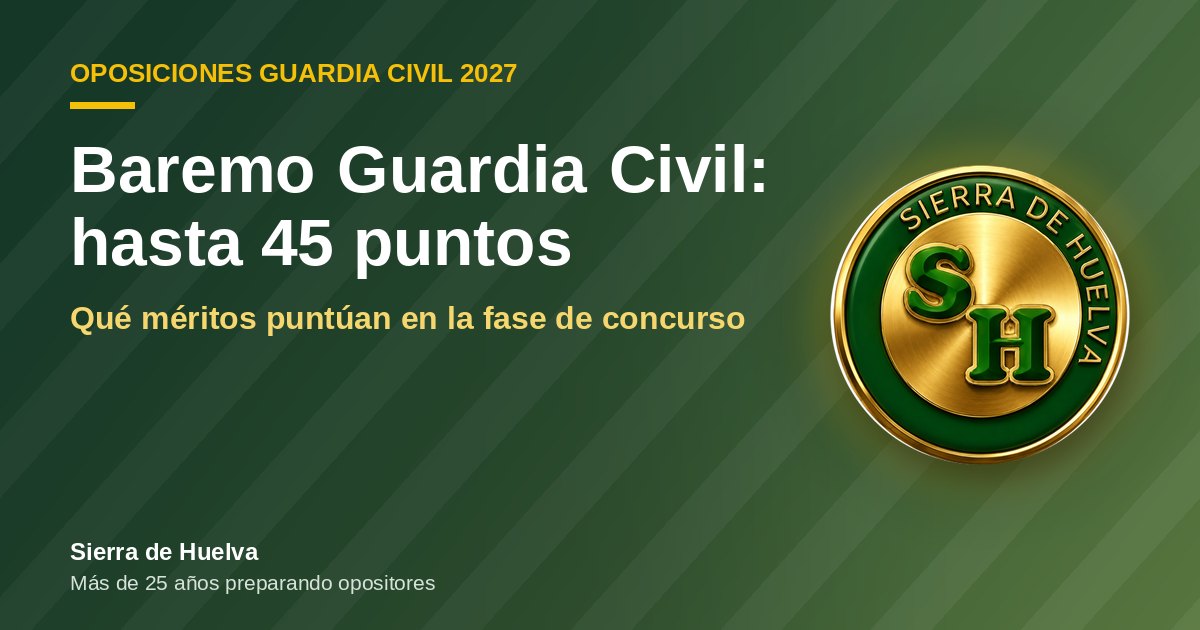 Baremo de la Guardia Civil: fase de concurso