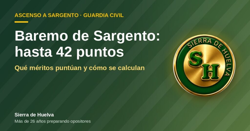 Baremo de Sargento de la Guardia Civil: hasta 42 puntos