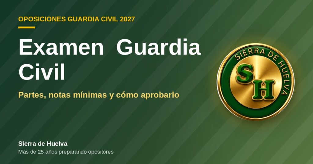 Examen Guardia Civil: ortografía, gramática, test de conocimientos, inglés y psicotécnicos