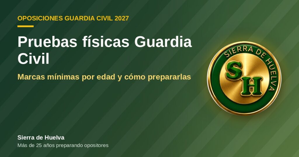 Pruebas físicas Guardia Civil: marcas mínimas de 2.000 metros, circuito, flexiones y natación