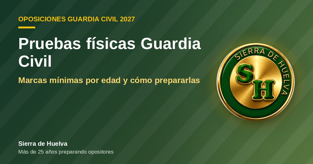 Pruebas físicas Guardia Civil: marcas mínimas de 2.000 metros, circuito, flexiones y natación