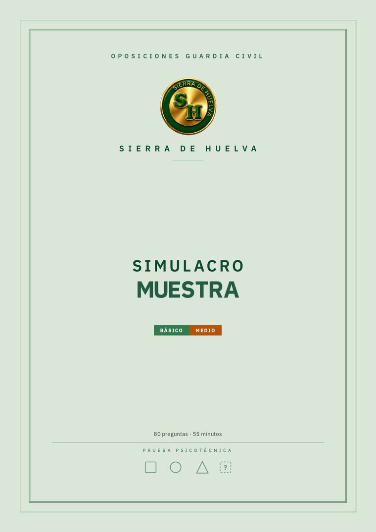 Simulacro de psicotécnicos de Guardia Civil de la Academia Sierra de Huelva: portada