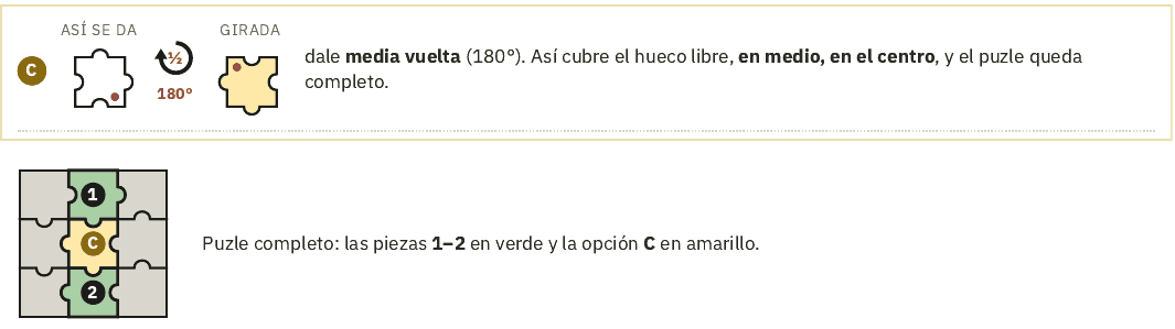 Solución: puzle completo con la pieza C