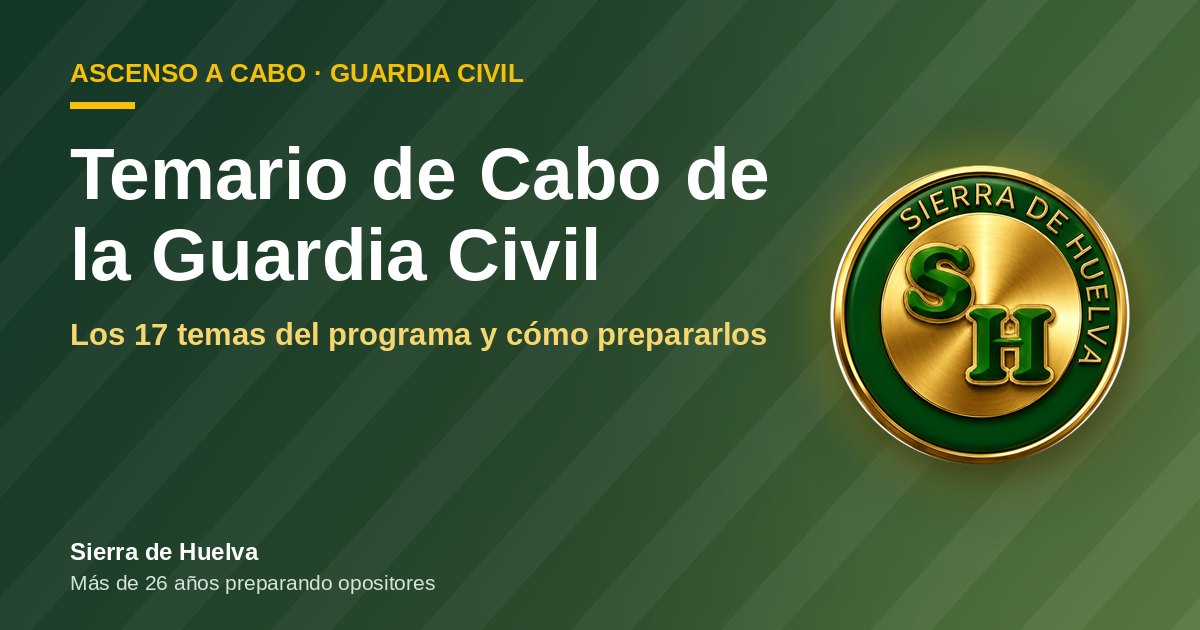 Temario de Cabo de la Guardia Civil