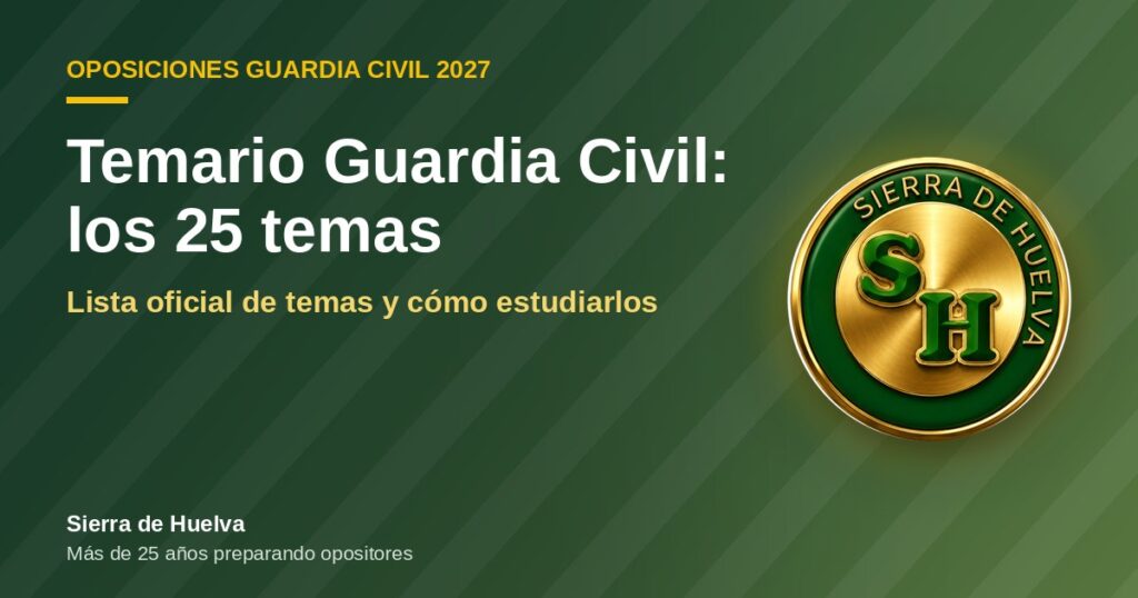 Temario Guardia Civil: los 25 temas oficiales de la Escala de Cabos y Guardias