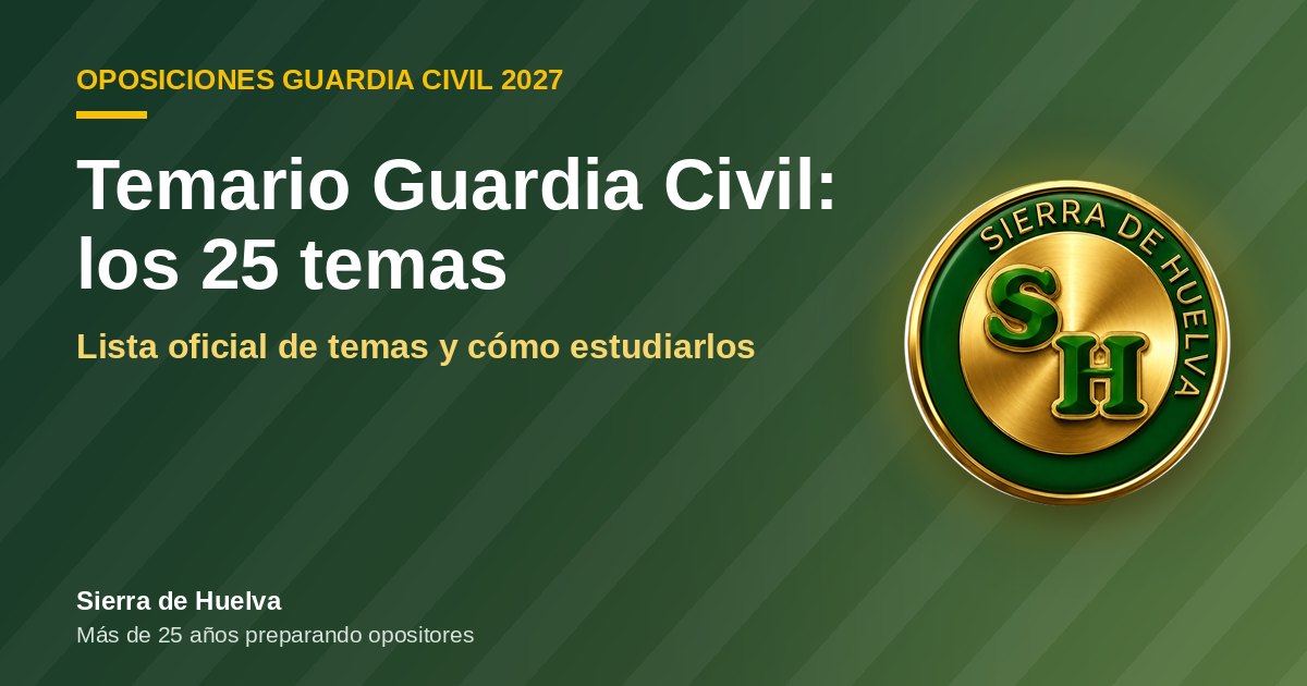 Temario Guardia Civil: los 25 temas oficiales de la Escala de Cabos y Guardias